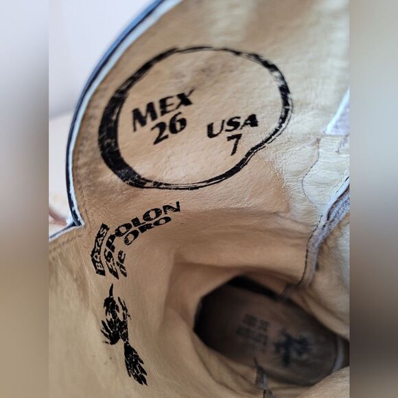 White Python Reptile Leather Boots Mexican Vaquero Cowboy Western Mex 26 US 7 - Picture 8 of 10